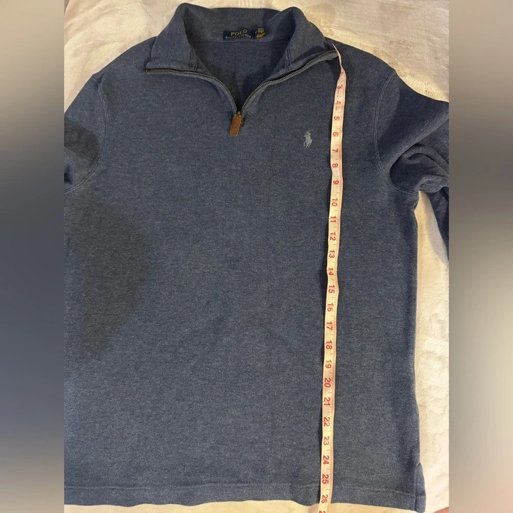 Polo Ralph Lauren Men’s 1/4 Zip Mock Neck Pullover Sweater Blue Size M - Picture 7 of 8